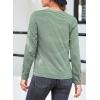 imageEVALESS Spring Summer Tops for Women Trendy V Neck Long Sleeve Shirts 2025 Basic T Shirts Loose Tee Clothes Casual Outfits2 Green Stripe