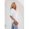 imageEVALESS V Neck Blouses for Women Dressy Casual Summer Puff Ruffle Short Sleeve Shirt Tops1a White
