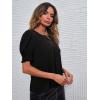 imageEVALESS V Neck Blouses for Women Dressy Casual Summer Puff Ruffle Short Sleeve Shirt Tops1b Black