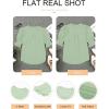 imageEVALESS V Neck Blouses for Women Dressy Casual Summer Puff Ruffle Short Sleeve Shirt TopsB Green