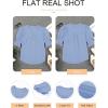 imageEVALESS V Neck Blouses for Women Dressy Casual Summer Puff Ruffle Short Sleeve Shirt TopsB Sky Blue