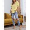 imageEVALESS V Neck Blouses for Women Dressy Casual Summer Puff Ruffle Short Sleeve Shirt TopsB Yellow
