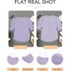 imageEVALESS V Neck Blouses for Women Dressy Casual Summer Puff Ruffle Short Sleeve Shirt TopsB1 Purple