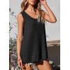 imageEVALESS Waffle Knit Tank Top for Women Summer 2025 Trendy Oversized Scoop Neck Knit Sleeveless Shirts Tops1 Black