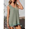 imageEVALESS Waffle Knit Tank Top for Women Summer 2025 Trendy Oversized Scoop Neck Knit Sleeveless Shirts TopsAvocado Green