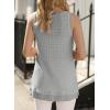 imageEVALESS Waffle Knit Tank Top for Women Summer 2025 Trendy Oversized Scoop Neck Knit Sleeveless Shirts TopsD Grey