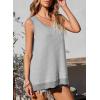 imageEVALESS Waffle Knit Tank Top for Women Summer 2025 Trendy Oversized Scoop Neck Knit Sleeveless Shirts TopsD Grey