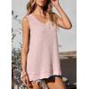 imageEVALESS Waffle Knit Tank Top for Women Summer 2025 Trendy Oversized Scoop Neck Knit Sleeveless Shirts TopsDusty Pink