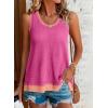 imageEVALESS Waffle Knit Tank Top for Women Summer 2025 Trendy Oversized Scoop Neck Knit Sleeveless Shirts TopsHot Pink 2