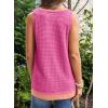 imageEVALESS Waffle Knit Tank Top for Women Summer 2025 Trendy Oversized Scoop Neck Knit Sleeveless Shirts TopsHot Pink 2