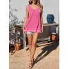 imageEVALESS Waffle Knit Tank Top for Women Summer 2025 Trendy Oversized Scoop Neck Knit Sleeveless Shirts TopsHot Pink