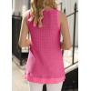 imageEVALESS Waffle Knit Tank Top for Women Summer 2025 Trendy Oversized Scoop Neck Knit Sleeveless Shirts TopsHot Pink