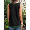 imageEVALESS Waffle Knit Tank Top for Women Summer 2025 Trendy Oversized Scoop Neck Knit Sleeveless Shirts TopsL Black