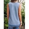 imageEVALESS Waffle Knit Tank Top for Women Summer 2025 Trendy Oversized Scoop Neck Knit Sleeveless Shirts TopsLight Blue