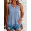 imageEVALESS Waffle Knit Tank Top for Women Summer 2025 Trendy Oversized Scoop Neck Knit Sleeveless Shirts TopsLight Blue