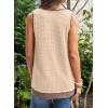 imageEVALESS Waffle Knit Tank Top for Women Summer 2025 Trendy Oversized Scoop Neck Knit Sleeveless Shirts TopsLight Khaki