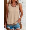 imageEVALESS Waffle Knit Tank Top for Women Summer 2025 Trendy Oversized Scoop Neck Knit Sleeveless Shirts TopsLight Khaki