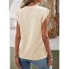 imageEVALESS Womens Cap Short Sleeve Textured Tops Summer Casual Crewneck Solid Basic T ShirtsBeige