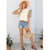 imageEVALESS Womens Cap Short Sleeve Textured Tops Summer Casual Crewneck Solid Basic T ShirtsBeige