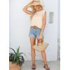 imageEVALESS Womens Cap Short Sleeve Textured Tops Summer Casual Crewneck Solid Basic T ShirtsBeige