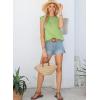 imageEVALESS Womens Cap Short Sleeve Textured Tops Summer Casual Crewneck Solid Basic T ShirtsLight Green