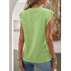 imageEVALESS Womens Cap Short Sleeve Textured Tops Summer Casual Crewneck Solid Basic T ShirtsLight Green