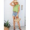 imageEVALESS Womens Cap Short Sleeve Textured Tops Summer Casual Crewneck Solid Basic T ShirtsLight Green