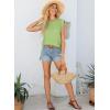 imageEVALESS Womens Cap Short Sleeve Textured Tops Summer Casual Crewneck Solid Basic T ShirtsLight Green