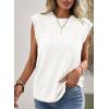 imageEVALESS Womens Cap Short Sleeve Textured Tops Summer Casual Crewneck Solid Basic T ShirtsWhite