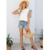 imageEVALESS Womens Cap Short Sleeve Textured Tops Summer Casual Crewneck Solid Basic T ShirtsWhite