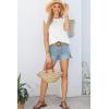 imageEVALESS Womens Cap Short Sleeve Textured Tops Summer Casual Crewneck Solid Basic T ShirtsWhite