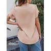 imageEVALESS Womens Dressy Casual Business Work Chiffon Blouses Tops Summer V Neck Cute Loose Petal Short Sleeve TShirtsB Light Pink