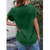 imageEVALESS Womens Dressy Casual Business Work Chiffon Blouses Tops Summer V Neck Cute Loose Petal Short Sleeve TShirtsBlackish Green