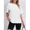imageEVALESS Womens Fashion Summer Tops 2025 Crewneck Short Sleeve T Shirts2a White