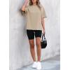 imageEVALESS Womens Fashion Summer Tops 2025 Crewneck Short Sleeve T Shirts3a Light Brown