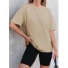 imageEVALESS Womens Fashion Summer Tops 2025 Crewneck Short Sleeve T Shirts3a Light Brown