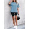 imageEVALESS Womens Fashion Summer Tops 2025 Crewneck Short Sleeve T ShirtsBlue