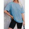 imageEVALESS Womens Fashion Summer Tops 2025 Crewneck Short Sleeve T ShirtsBlue