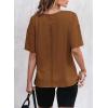 imageEVALESS Womens Fashion Summer Tops 2025 Crewneck Short Sleeve T ShirtsCoffee