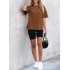 imageEVALESS Womens Fashion Summer Tops 2025 Crewneck Short Sleeve T ShirtsCoffee