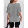 imageEVALESS Womens Fashion Summer Tops 2025 Crewneck Short Sleeve T ShirtsGray