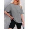 imageEVALESS Womens Fashion Summer Tops 2025 Crewneck Short Sleeve T ShirtsGray
