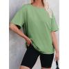 imageEVALESS Womens Fashion Summer Tops 2025 Crewneck Short Sleeve T ShirtsGreen