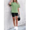 imageEVALESS Womens Fashion Summer Tops 2025 Crewneck Short Sleeve T ShirtsGreen