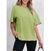 imageEVALESS Womens Fashion Summer Tops 2025 Crewneck Short Sleeve T ShirtsLight Green