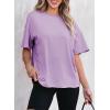 imageEVALESS Womens Fashion Summer Tops 2025 Crewneck Short Sleeve T ShirtsOrchid Petal