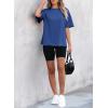 imageEVALESS Womens Fashion Summer Tops 2025 Crewneck Short Sleeve T ShirtsSail Blue