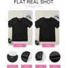 imageEVALESS Womens Short Sleeve Waffle Knit Tops Crewneck Lace Crochet Hollow Out Solid Loose Casual Basic T Shirts Tee BlousesBlack