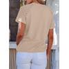 imageEVALESS Womens Short Sleeve Waffle Knit Tops Crewneck Lace Crochet Hollow Out Solid Loose Casual Basic T Shirts Tee BlousesSmoke Gray