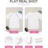 imageEVALESS Womens Short Sleeve Waffle Knit Tops Crewneck Lace Crochet Hollow Out Solid Loose Casual Basic T Shirts Tee BlousesWhite